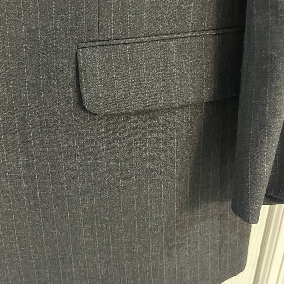 Andre Vachon‎ Men's 100% Wool Pinstripe Blazer Sports Coat Suit Jacket 41R Gray - Picture 7 of 12